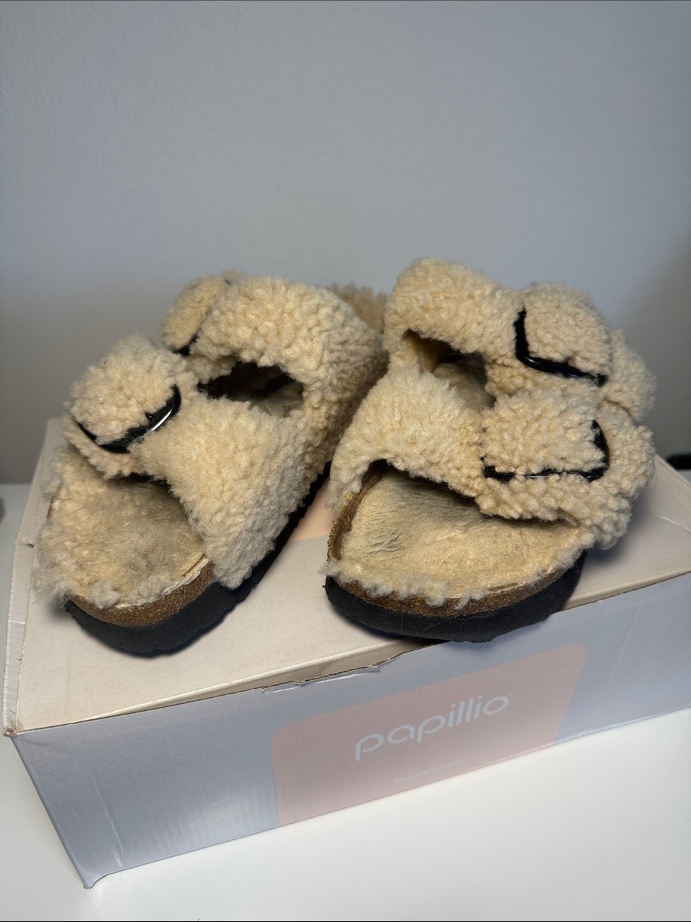 Birkenstock Sherling Arizona Big Buckle Pap